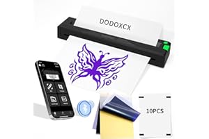 DODOXCX Tattoo Stencil Printer Machine for Tattoo Beginners&Artists,with 3pcs Tattoo Transfer Paper,Portable Wireless Bluetooth Thermal Inkless Tattoo Printer Compatible with Phone/Pc