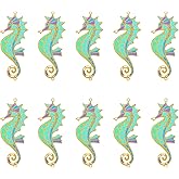 10pcs Hanging Suncatcher Parts Laser Metal Seahorse Window Pendant DIY Part Ornament Part Hand-Crafts Gifts