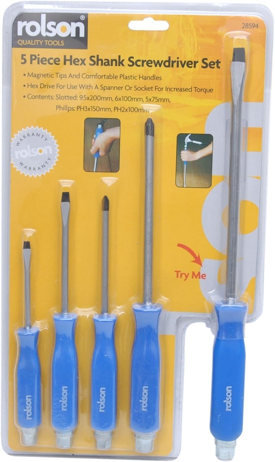 Rolson 28594 5 pc Hex Shank Screwdriver Set, 1 piece - Image 3