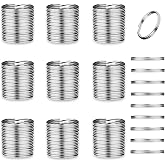 100pcs 15mm Key Ring Keychain Metal Silver Round Split Key Chains Rings Connectors for Home Car Dog Tag Office Ornaments Keys Attachment