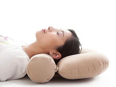 Cervical Round Roll Bed Sleeping Pillow Neck Pain Relief Headrest