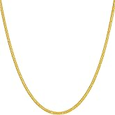 LIFETIME JEWELRY 1.9mm Snake Chain Necklace for Women and Men 24k Gold Plated