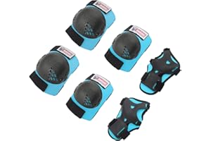RUNDONG Youth/Kids Knee Pads Elbow Pads Wrist Guards Protective Set for 3-15 Years Child Roller Skates, Scooter, Inline Skating, Cycling, BMX Bike, Skateboard, Riding and Outdoor Extreme Multi-Sports