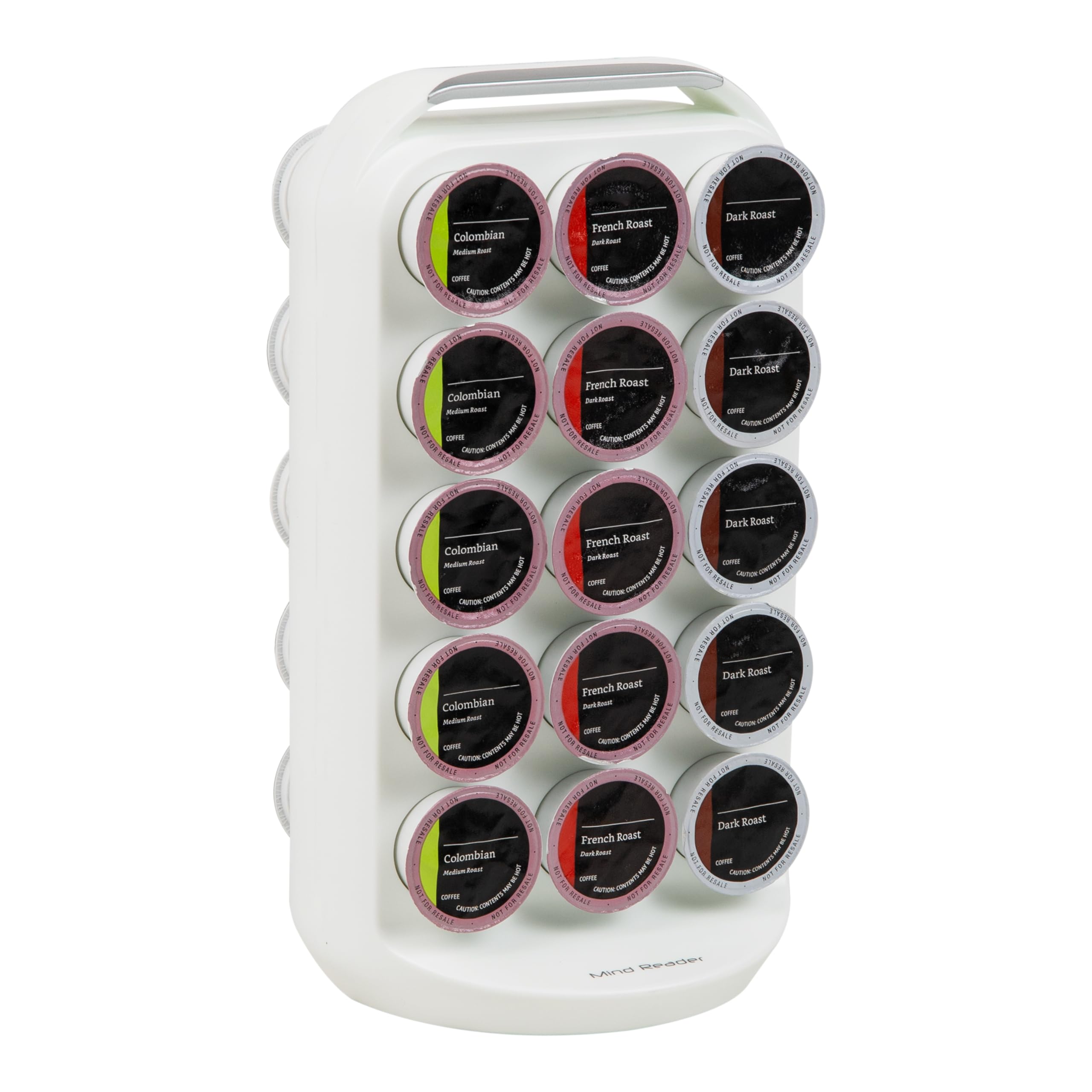 Mind Reader CRS02-WHT Coffee Pod Carousel Holder, Plastic, White