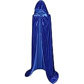 BIGXIAN Long Hooded Cloak Velvet Cape Witch Costume Halloween Costumes for Women Men