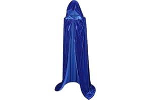 BIGXIAN Long Hooded Cloak Velvet Cape Witch Costume Halloween Costumes for Women Men