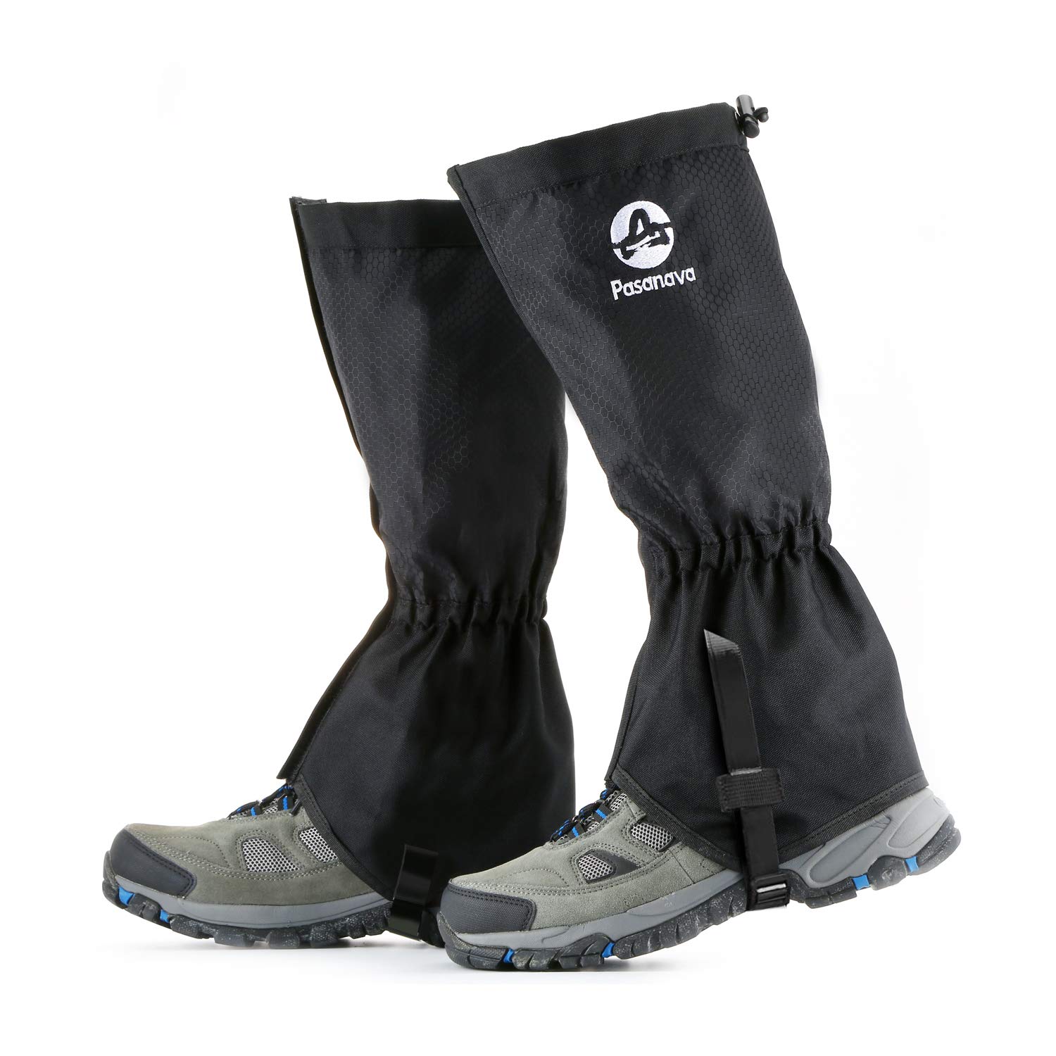 Pasanava Footwear Gaiters Waterproof and Adjustable Snow Boot Gaiters One Size or Hiking,Walking,Hunting,Backpacking and Outdoor Climbing for Men and Women Black — image 1