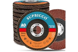 SUPBICCO 10 Pack 120 Grit Flap Discs 4 1/2 for Angle Grinder, Type 29 Abrasives Sanding Flapper Disc, Aluminum Oxide Grinding Wheel