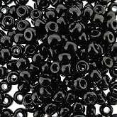 Miyuki Round Seed Beads, 6/0,Opaque Black, 20g Tube, Glass Beads for Loom Weaving, Embroidery, Stringing &amp; Jewelry Making, Made in Japan