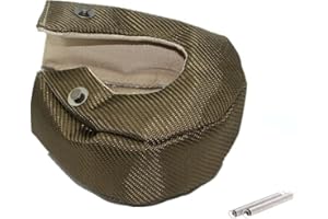 BSTFLEX Titanium Turbo Blanket T3 Turbocharger Heat Shield Fit T3 GT25 GT28 GT30 GT32 GT35 GT37 CT26 Turbo With Locking Springs