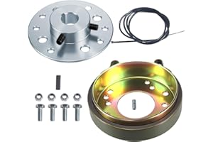 JOIQEXJ 4.5" Rear Drum Brake Band Pin Brake Cable Sprocket Brake Hub Adapter 3/4" Bore 3/16" Keyway for Go Kart Cart Drift Trike Mini Bike Dune Buggy Quad ATVs Rear Axle Rod Mounting Steel Parts Racing