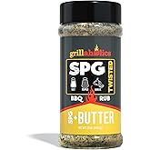 Grillaholics SPG Seasoning with Butter - Garlic Butter Steak Seasoning & BBQ Rub - Premium Salt Pepper Garlic All-Purpose Rub for Beef, Poultry, Pork & More - Made in the USA