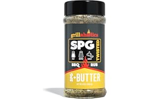 Grillaholics SPG Seasoning with Butter - Garlic Butter Steak Seasoning & BBQ Rub - Premium Salt Pepper Garlic All-Purpose Rub for Beef, Poultry, Pork & More - Made in the USA