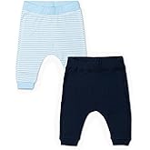 MONICA + ANDY Groove Pants, 100% Organic Baby Clothes for Boys, 2 Pack Pull On Baby Sweatpants