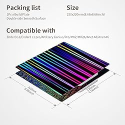 Upgraded 220X220MM Double-Sided Smooth PEL+PEB Bed