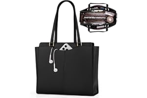 RAINSMORE Tote Bags for Women PU Leather Handbags for Work Shoulder Purse bag with Zipper Large Capacity for Travel Shopping