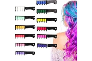 Creamoon New 12-Color Hair Chalk Comb Set, Disposable Multi-Color Hair Chalk CombSet for Girls, Children, Adults, for New Year, Cosplay,Christmas