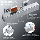FORIOUS Thermostatic Shower Mixer Set Stainless Steel Bar Rainfall 25cm view 3