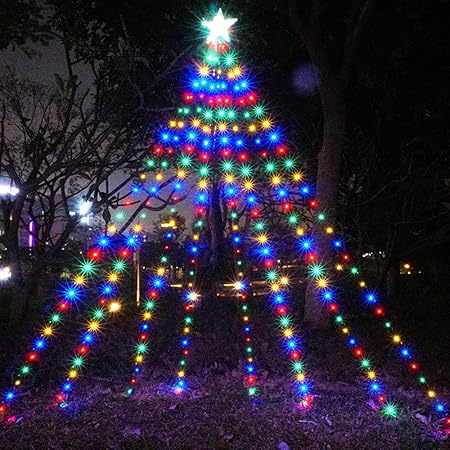 bohon luces led para arbol de navidad con estrella de cristal 250 ledes multicolor multicolor