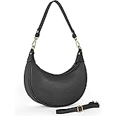 Italian Genuine Leather Shoulder Bag for Women, Crescent Saddle Style with Short & Long Straps | Soft Leather Purse