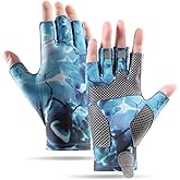 aifitbre Fishing Gloves for Men, Fingerless UV Sun Gloves for Fishing, Kayaking, Sailing, Paddling and Outdoor Activities, Lightweight Breathable