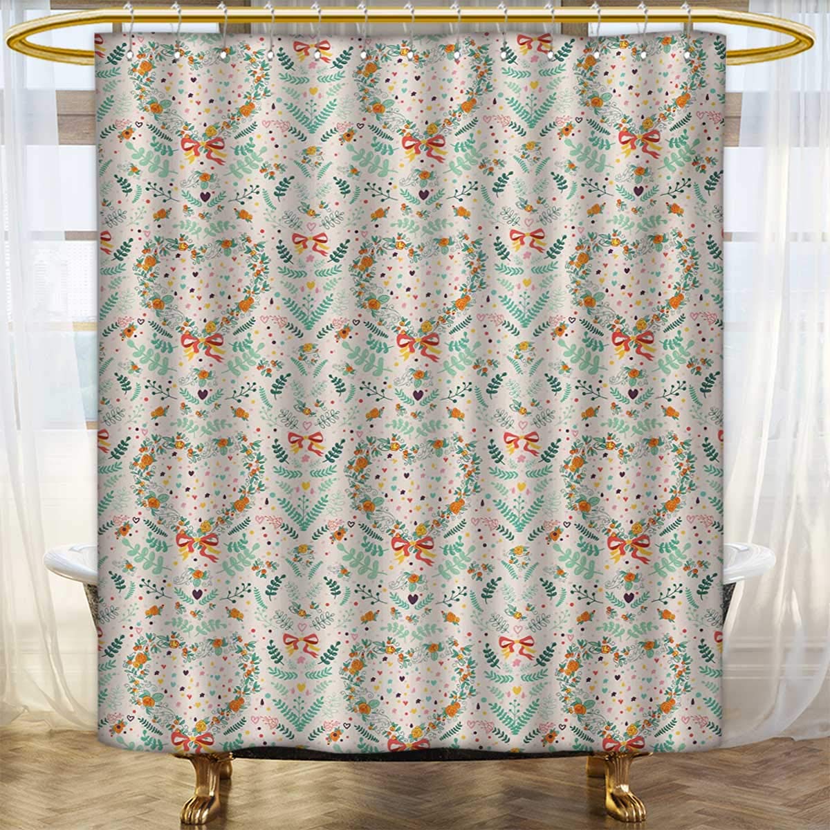 Amazon Com Shabby Chic Shower Curtains Digital Printing Vintage