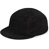 Clakllie Polyester Suede Short Brim Hats for Men Vintage 5 Panel Baseball Cap Flat Brim Hat Low Profile Adjustable Plain Hat