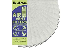 Air Vent Filter 4" x 12" Air Vent Floor Heater Pre-Filter Sheet Work in Home Air Purifier, Floor Register, Ceiling 4 x 12 Inch 12-Pack (White) Hoctsom