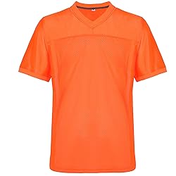 Aumudle Men Blank Plain Football Jersey Practice