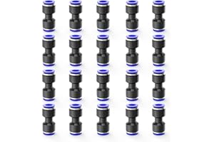 EterMutable 20Packs Straight 12mm OD Push to Connect Fittings,Air Line Fittings and Hose Kits for Quick Connect Applications