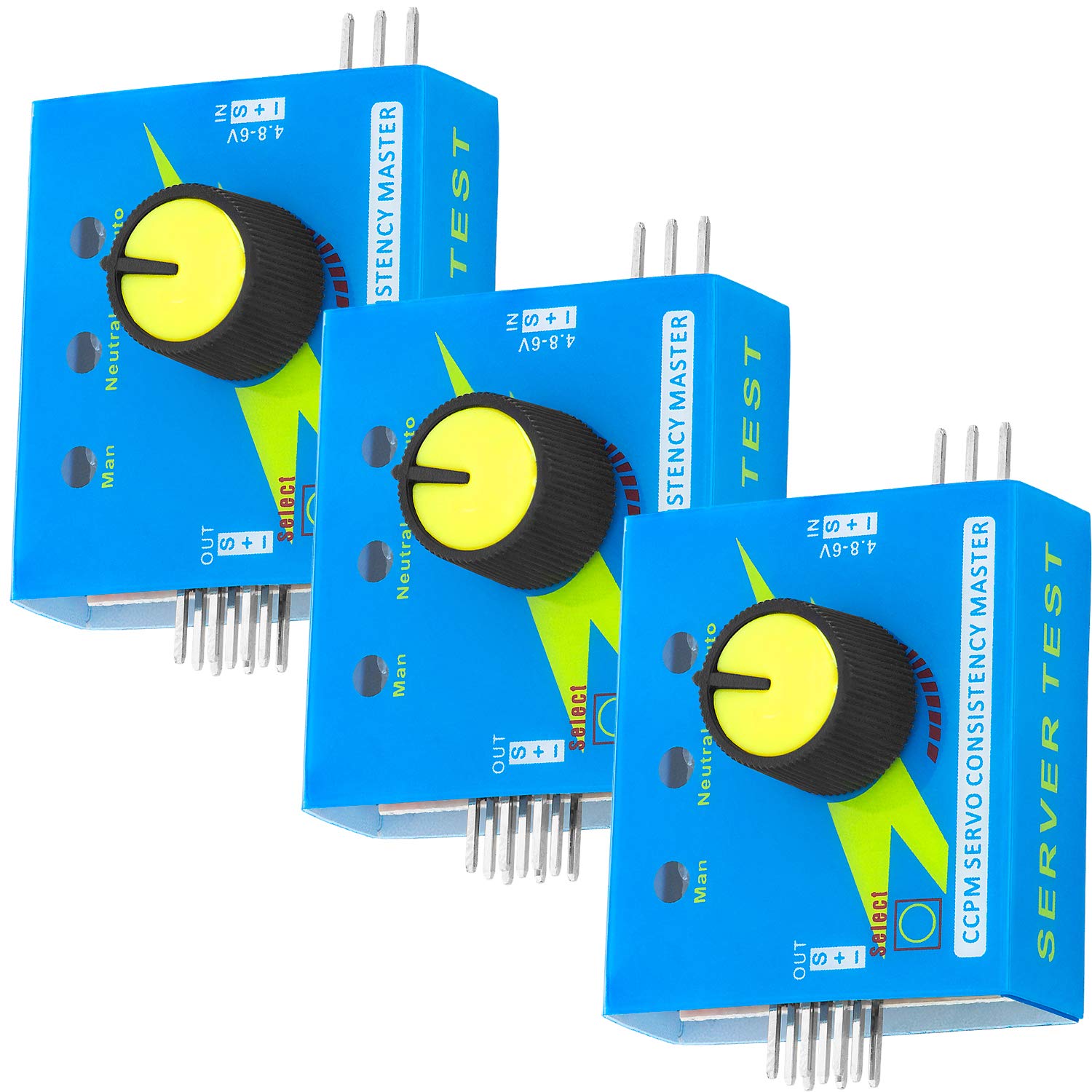 AZDelivery Multi Servo Tester 3CH ECS Speed Current Controller 4.8-6V Power CCPM Servo Consistency Master 15mA Meter Server Test Centering Tool including E-Book! (Pack of 3)