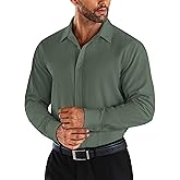 COOFANDY Men's Business Dress Shirts Wrinkle Free Long Sleeve Regular Fit Dress Shirt Textured Casual Button Down Shirts