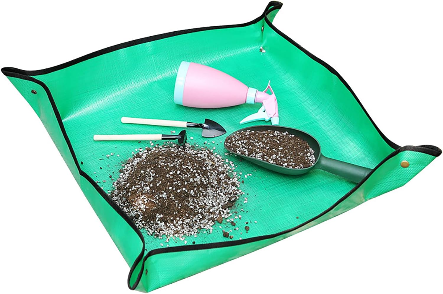 Nwvuop 100cm x 100cm Plant Repotting Mat Waterproof Planting Operation Mat Thicken Indoor Transplanting Planting Tarp Mat, Green