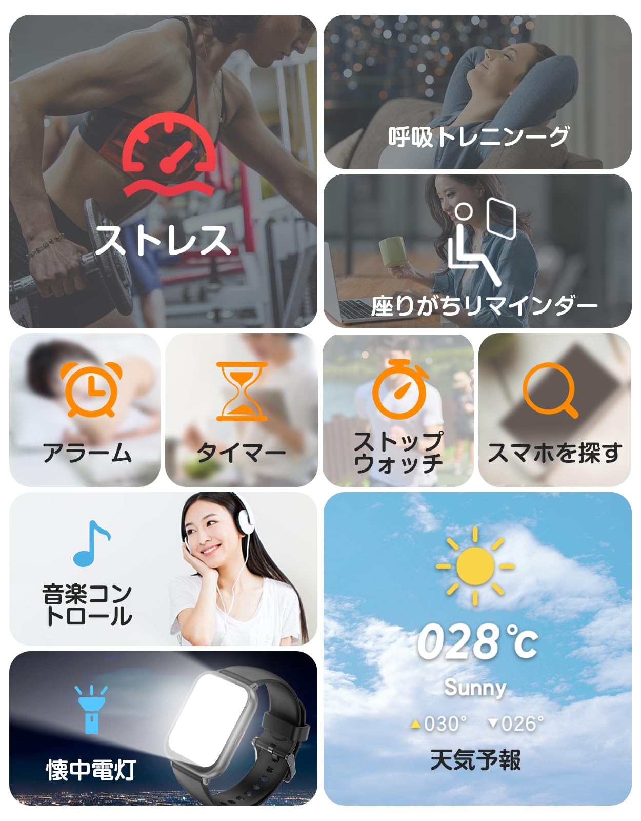 Smartwatch, iPhone/Android Compatible, Bluetooth Large Screen, Wristwatch, Pedometer, Smart Watch, 7 Day Battery Life, Incoming Call Notification, Smartphone Search, DIY Dial, IP68 Waterproof, Alarm,