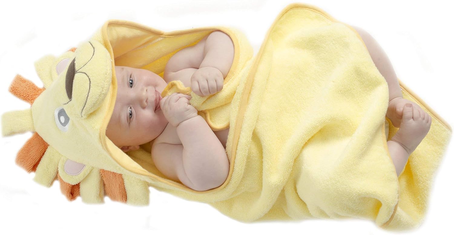 lion hooded baby towel
