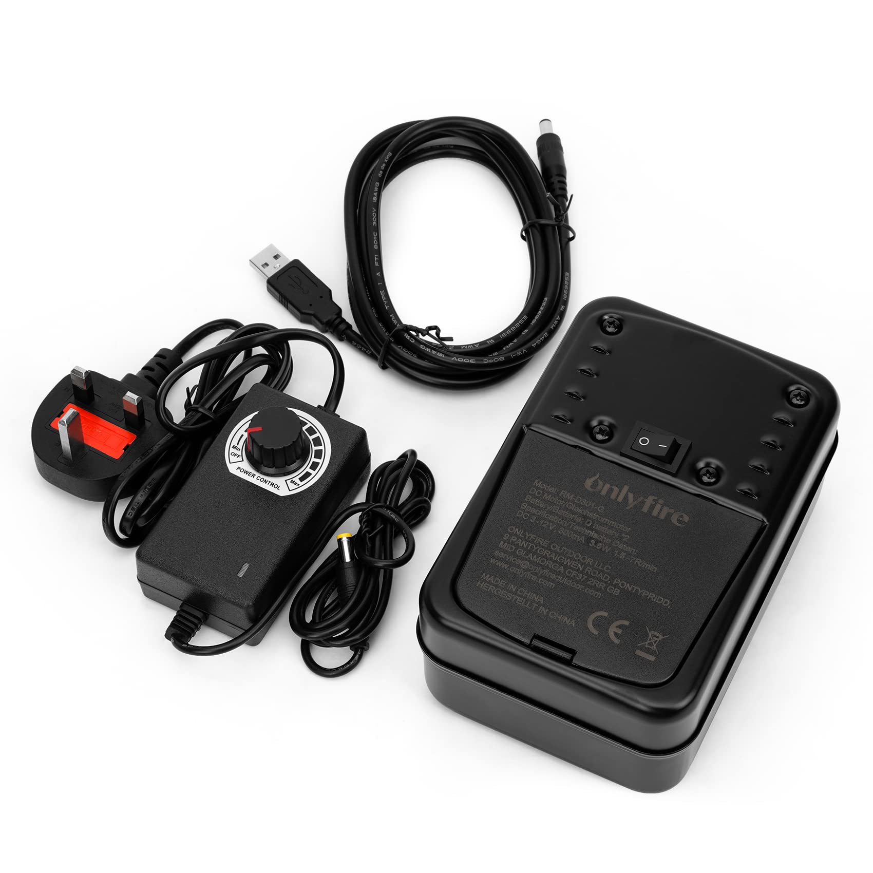 onlyfire BBQ Grill Motor Adjustable Rotisserie Grill Spit Gear Motor DC 3-12V 3.5W for Shish Kebab Spit Turner Electrical Equipment of the Grill Grill Spit Rotisserie