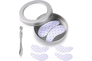 Viigunence Reusable Eye Patches, 2 Pairs Silicone Under Eye Patches for Fine Lines & Dark Circles with Metal Eye Cream Applic