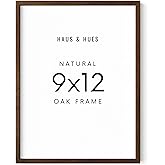 HAUS AND HUES 9x12 Walnut Oak Frame - Wooden Poster Holder, Rustic Display (Standalone, Set of 1)