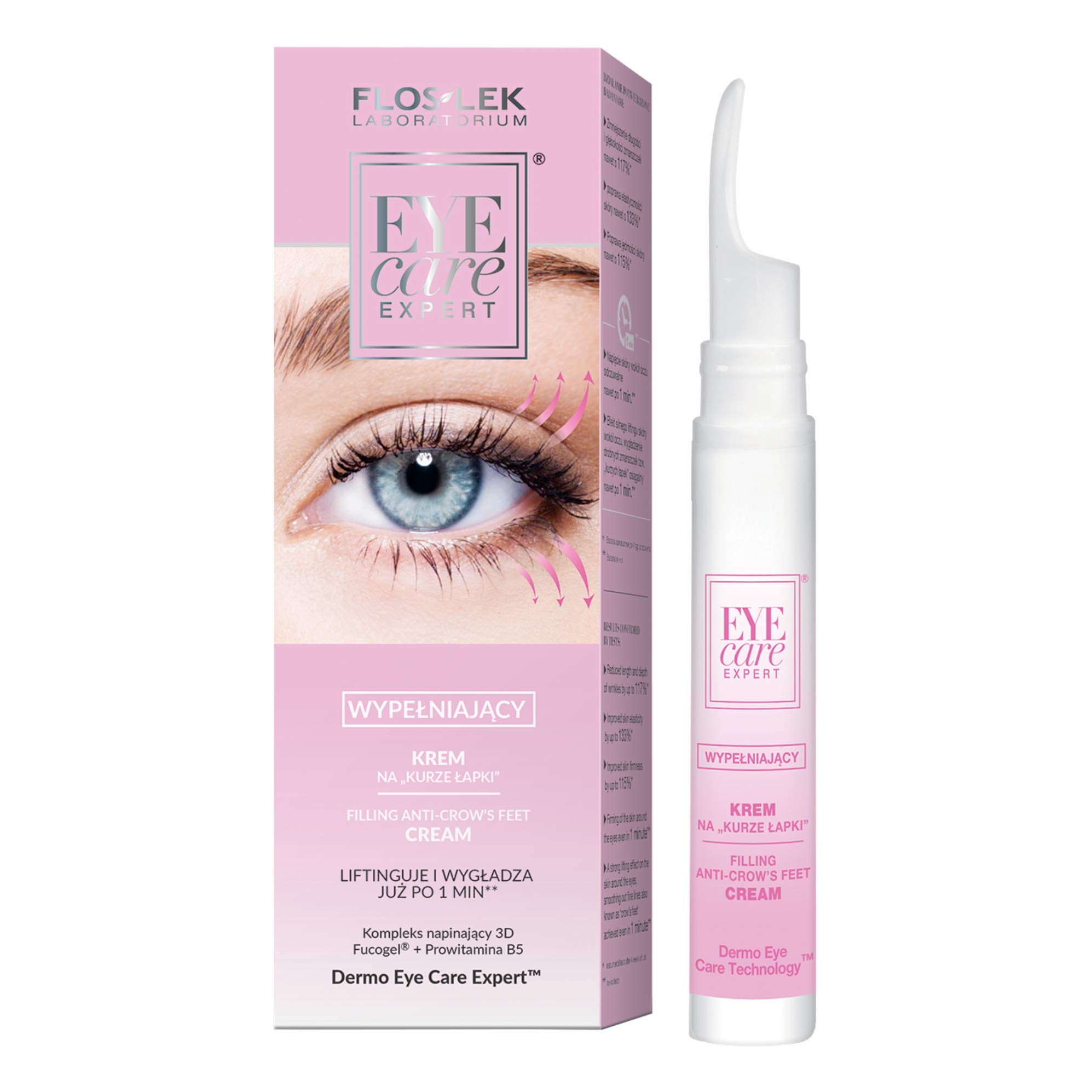FLOSLEK Filling Anti-Crow Eye Cream | 15 ml | Comprehensive Eye Care Immediate Lifting and Smoothing | Suitable for People with all Skin Types