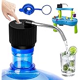 Yolleach Camping Water Dispenser for 5 Gallon Bottle,Portable USB Charging Electric Water Bottle Pump,Universal Micro Drinking Water Jug Pump,3-5 Gallon Automatic Water Dispenser with Silicone Cap