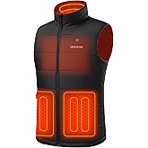 Venustas Men's Heated Vest, 9V USB-C Heated Vest Compatible with Most USB-C Output Power Banks (Battery Not Included)