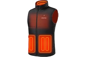 Venustas Men's Heated Vest, 9V USB-C Heated Vest Compatible with Most USB-C Output Power Banks (Battery Not Included)
