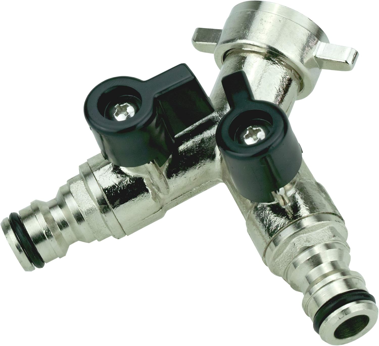 V Gy Brass Y Splitter 3 4 Inch Internal Thread With 2 Outputs For Mounting System Includes 2 Taps 2 Way Valve For Garden Hose Y Splitter Amazon Co Uk Diy Tools