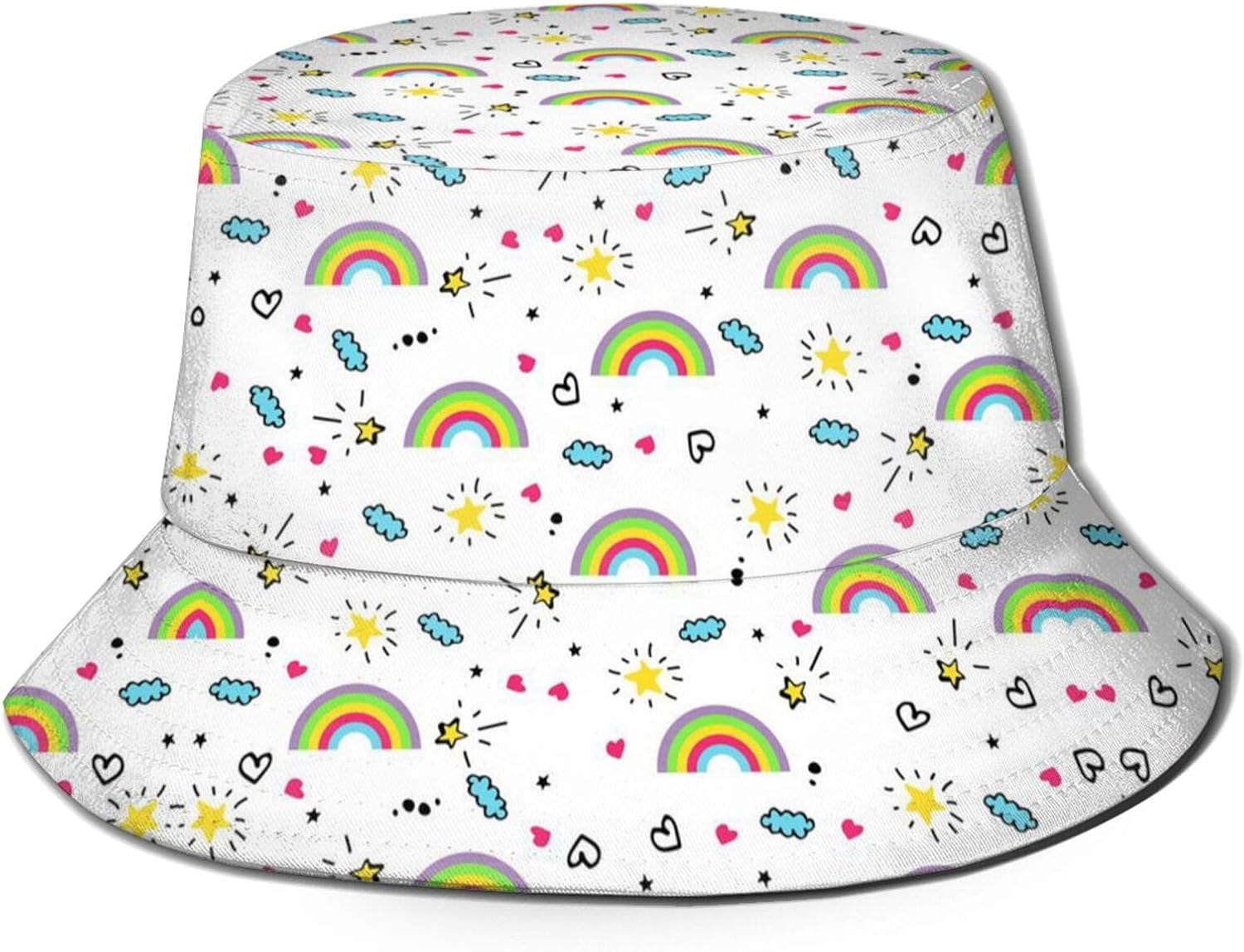 Cute Rainbow Bucket Hat Summer Travel Bucket Beach Cute Rainbow Sun Hat
