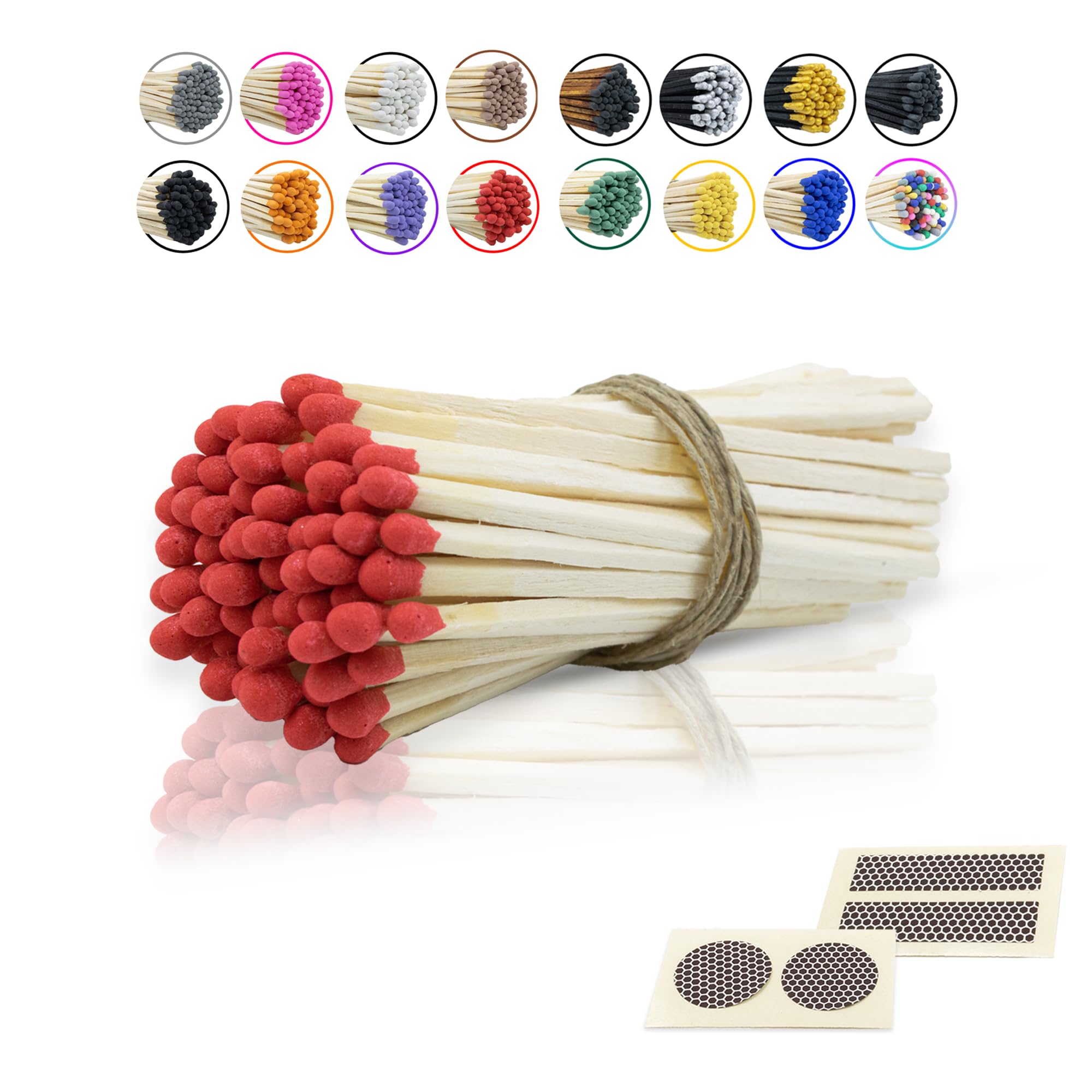 4" Inch Long Wooden Refill Matchsticks with Strike