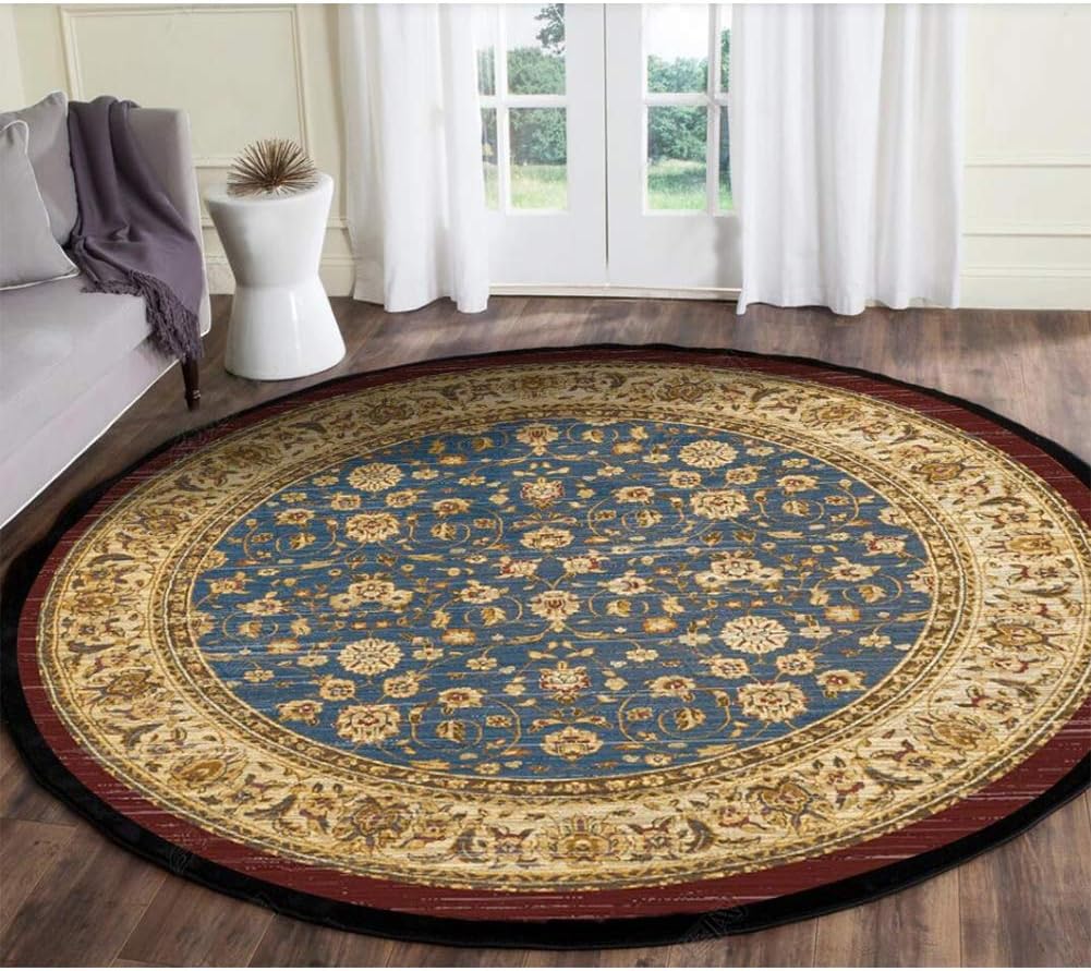 OUTGYM Luxury Vintage Round Rug 120 X 120 Classic Medallion Carpet in