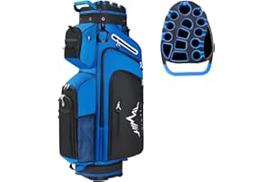 UNIHIMAL 14-Way Golf Cart Bag, Premium Full Length Golf Bag for Men with Magnetic Leather Pocket, Handles and Rain Cover