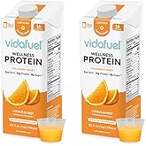 Vidafuel Protein Drink, 16g Protein per 2oz Shot, 32 fl oz Carton, 2 Pack, Citrus, Collagen and Whey Drink, No Artificial Sweeteners