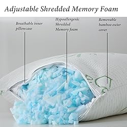 HOXXME Shredded Memory Foam Pillows for