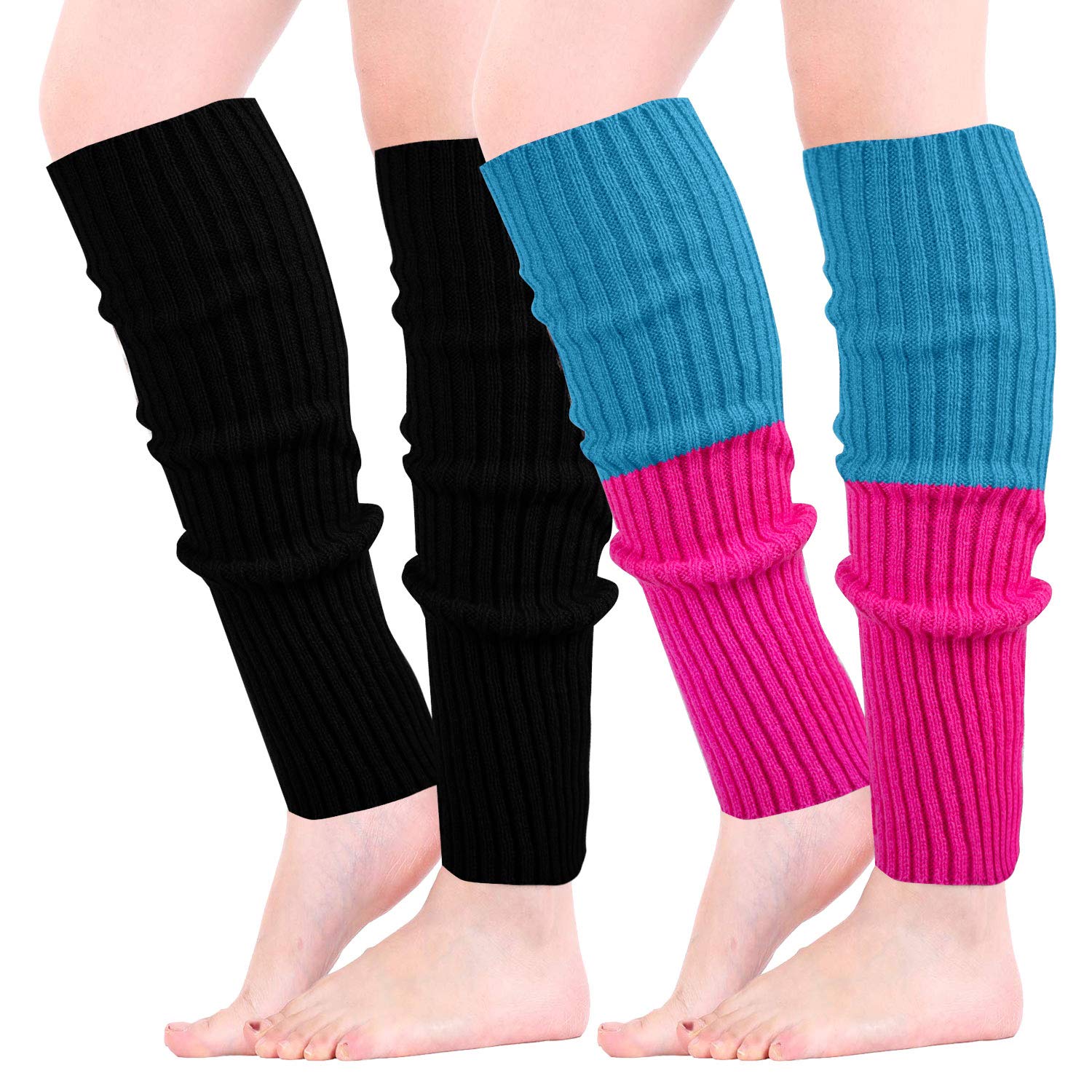 Leg Warmers for Women Girls 4 Pairs Winter Warm Long Boot Knit Knee